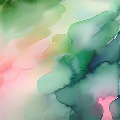 Bright green and pink watercolor background, abstract, artistic brush strokes, backdrop,  decorative 