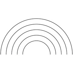 rainbow shape icon, semi-circle shape art line for decoration, halftone of geometric element