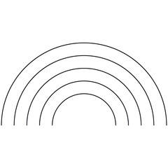 Obraz premium rainbow shape icon, semi-circle shape art line for decoration, halftone of geometric element