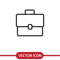 Briefcase vector icon, simple flat liner illustration on white background..eps