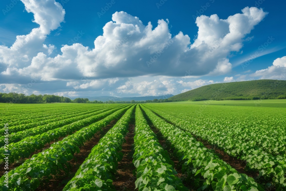 Poster agricultural field. background with selective focus and copy space