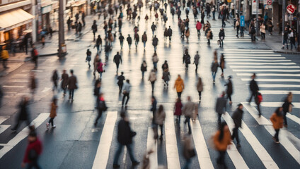Obraz premium Crowed walking on street HD