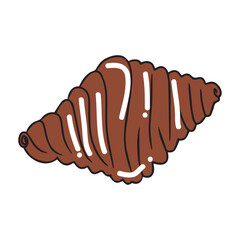 set of cromboloni pastry. Food sketch, line art isolated on white. Clipart for poster, menu, card, web