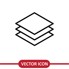 Layers vector icon, simple flat liner illustration on white background..eps