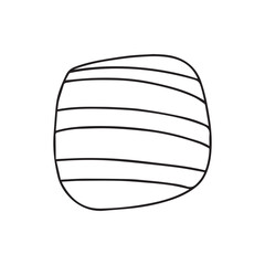 Black hand drawn pastry cromboloni isolated on white background. Tasty bun, baking for breakfast. 