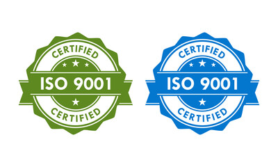 ISO 9001 certified logo template illustration