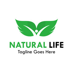 Natural life design logo template illustration