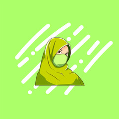 illustration of hijab woman
