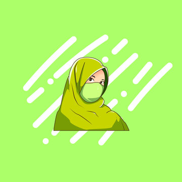 illustration of hijab woman