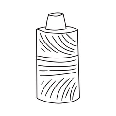 Knitting yarn balls, Yarn balls, wool colorful illustration. Knitted embroidered.  Knitting needles and crochet hook. Wicker basket with wool yarn balls