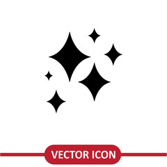  Stars vector icon, shine simple flat illustration on white background..eps