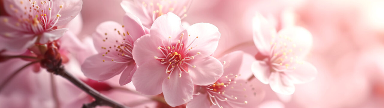 Blossoming Beauty: Close-Up of a Pink Cherry Blossom