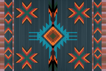 Navajo tribal vector seamless pattern. Native American ornament. Ethnic South Western decor style. Boho geometric ornament. Vector seamless pattern. Mexican blanket, rug. Woven carpet illustration