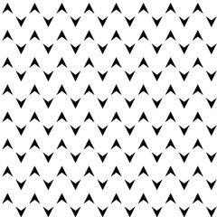 Simple geometric black and white seamless pattern. Black triangles, arrows, chevrones on white background