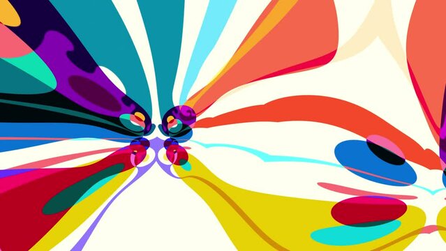 Colorful Fluid and Psychedelic Motion Graphic Video Animation Background for Summer Music