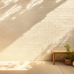 Cream and White Brick Wall Texture Background. Light Yellow and Light Bronze, Meticulous Linework Precision, Masonry Construction, Stone Wall Grunge Texture, Rough Surface Tile Rock Old Pattern