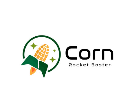 abstract corn rocket logo icon symbol design template illustration inspiration