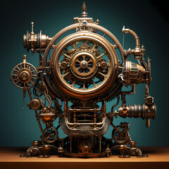 A steampunk-inspired mechanical contraption.