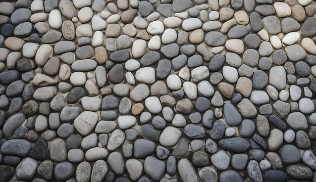 A wall background evenly paved with gray stones.