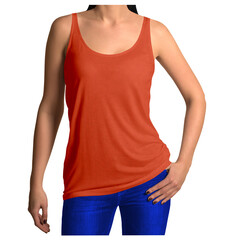 Use this Front View Sweet Girl Tank Top Mockup In Russet Brown Color, to make your design is displayed as effectively and more beautiful.