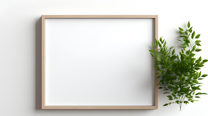 realistic wooden frame on white background