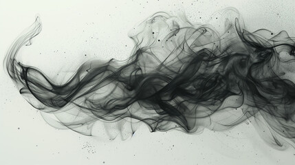 Abstract Smoke Waves on White Background
