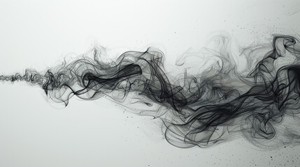 Abstract Smoke Waves on White Background