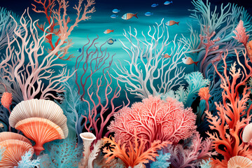 Fototapeta na wymiar An underwater world full of life and color