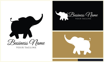 silhouette vector elephant logo template