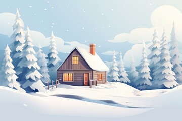 Fototapeta na wymiar a quaint snow cabin