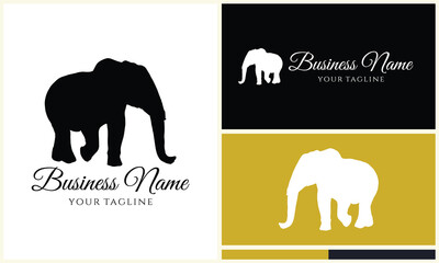 silhouette vector elephant logo template