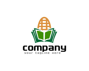 book corn gallery education farming logo icon symbol design template illustration inspiration