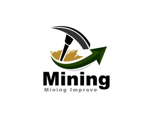 miners tool arrow up innovation miners logo icon symbol design template illustration inspiration