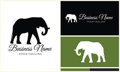 silhouette vector elephant logo template