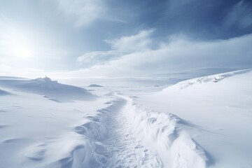 Fototapeta na wymiar Snow-filled roads