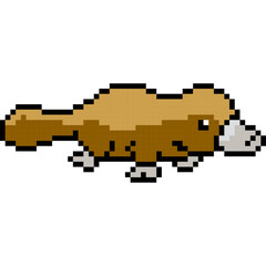 Platypus cartoon icon in pixel style