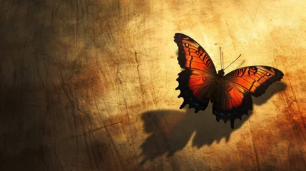 Fotobehang  Golden Hour Butterfly - Silhouette and Light Play  © cac_tus