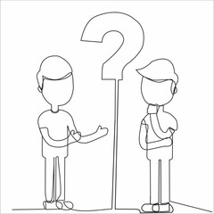 Vector continuous line. Abstract portrait of a thinker. Teacher.