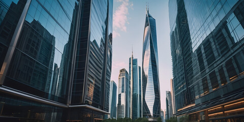 BLUE BUSINESS CORPORATE BUILDINGS BACKGROUND