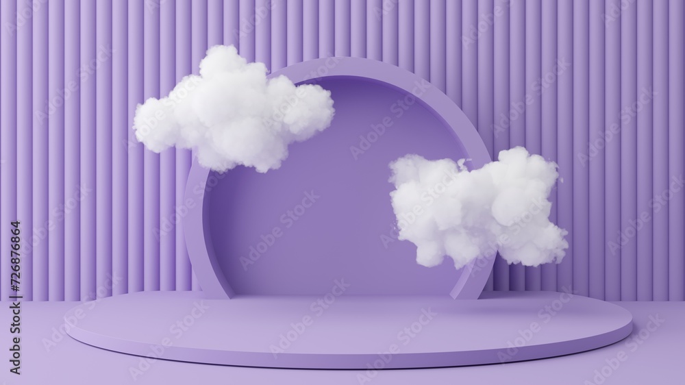 Aufkleber abstract 3d background. purple product display presentation. empty space cylinder podium and circle 