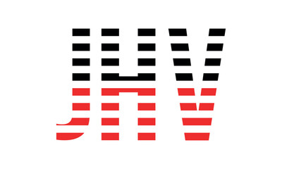 JHV three initial letter iconic line negative space minimal logo design vector template. monogram, abstract, wordmark, business, typography, minimalist, brand, company, flat, modern, unique, simple