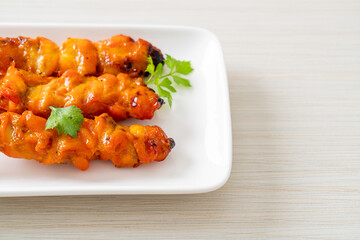grilled chicken skewer with herbs and spices