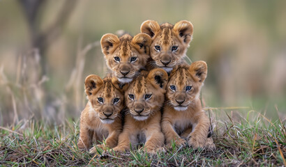 lioness Tiger cubs playing, wild animals, nature, beautiful pictures, landscape pictures, background pictures, AI generated pictures
