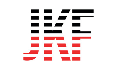 JKF three initial letter iconic line negative space minimal logo design vector template. monogram, abstract, wordmark, business, typography, minimalist, brand, company, flat, modern, unique, simple