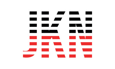 JKN three initial letter iconic line negative space minimal logo design vector template. monogram, abstract, wordmark, business, typography, minimalist, brand, company, flat, modern, unique, simple