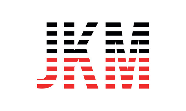 JKM three initial letter iconic line negative space minimal logo design vector template. monogram, abstract, wordmark, business, typography, minimalist, brand, company, flat, modern, unique, simple