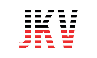 JKV three initial letter iconic line negative space minimal logo design vector template. monogram, abstract, wordmark, business, typography, minimalist, brand, company, flat, modern, unique, simple