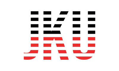 JKU three initial letter iconic line negative space minimal logo design vector template. monogram, abstract, wordmark, business, typography, minimalist, brand, company, flat, modern, unique, simple