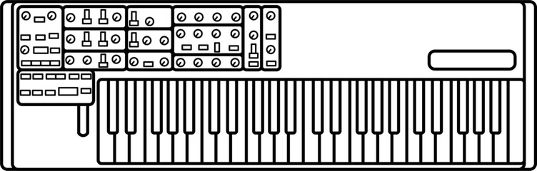Synthesizer Outline Illustration Vector