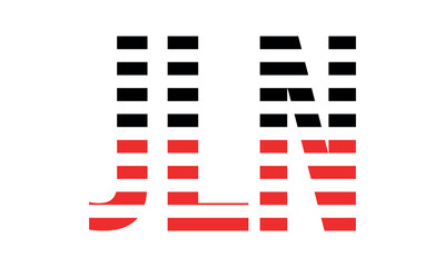 JLN three initial letter iconic line negative space minimal logo design vector template. monogram, abstract, wordmark, business, typography, minimalist, brand, company, flat, modern, unique, simple